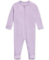 Polo Ralph Lauren Baby Girls Cotton Interlock Footed Zip Coverall