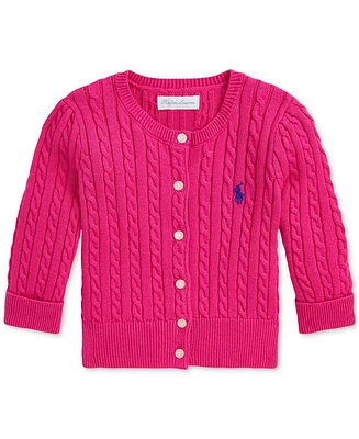 Polo Ralph Lauren Baby Girls Mini-Cable Cotton Cardigan