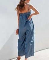 Cupshe Women's Denim Wide Leg Cami Jumpsuit