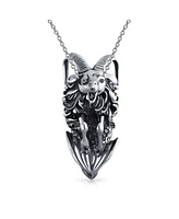 Bling Jewelry Capricorn Sea Goat Head Zodiac Sign Astrology Horoscope Pendant Necklace Sterling Silver For Women Men