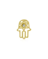 Bling Jewelry Tiny Petite Judaic Jewelry Cz Accent14K Yellow Gold Hamsa Star Of David Judaic Cartilage Ear Lobe Piercing Stud Earring For Women For Ba