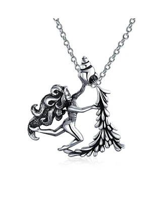 Bling Jewelry Aquarius Zodiac Sign Pendant Necklace For Women - Greek Water Goddess Astrology Horoscope - Sterling Silver