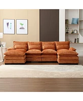 Simplie Fun Modern Large chenille Fabric U-Shape Sectional Sofa