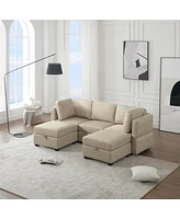 Simplie Fun Modular Sectional Sofa Free Combinations, Storage, Comfort