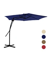 Mondawe 10 ft. Square Cantilever Outdoor Market Umbrella with 360-Degree Swivel Footrest