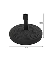 Mondawe 5 lbs. Heavy-Duty Round Outdoor Patio Umbrella Base in Black Can Be Filled with Water and Sand