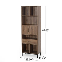 Streamdale Furniture Contemporary Cube Unit Bookcase with Faux Wood and Iron Legs