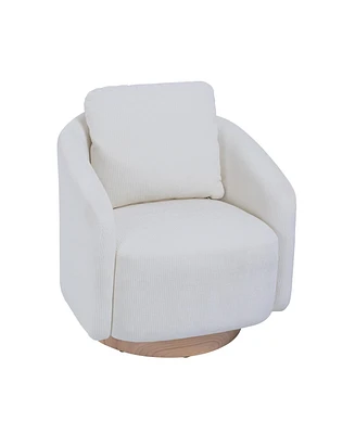 Streamdale Furniture Swivel Accent Chair with Embossed Chenille Upholstery and Wood Base