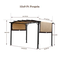 Streamdale Furniture Xxl Patio Gazebo with Retractable Canopy, Steel Frame for Outdoor Sun Shade