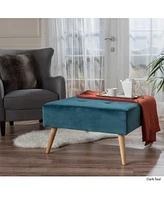 Versatile Square Ottoman with Tufted Top for Seating or End Table