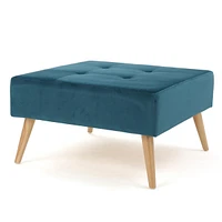 Versatile Square Ottoman with Tufted Top for Seating or End Table