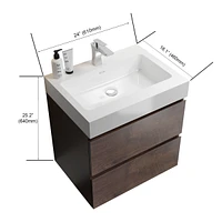 Streamdale Furniture Alice Floating Bathroom Vanity Rosewood Sophistication with Ample Storage