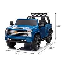 Simplie Fun Official Licensed Chevrolet Silverado Hd Ride-On Car with 24V 4WD Power