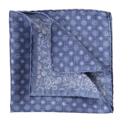 Elizabetta Men's Pascal - Double Sided Silk Pocket Square for Men