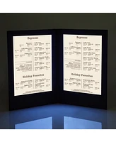 Yescom WeChef Led Back Lit Light Menu Holder Cover Folding Double Panel Fits 8"x14" Paper for Hotel Club