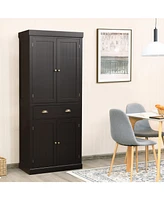Sugift Traditional Freestanding Storage Cabinet with Adjustable Shelves and Drawer