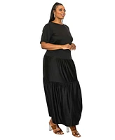 L I V D Plus Jourdan Tiered Maxi Dress