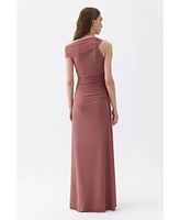 Nocturne Women's Long Dress with Accessory Detail