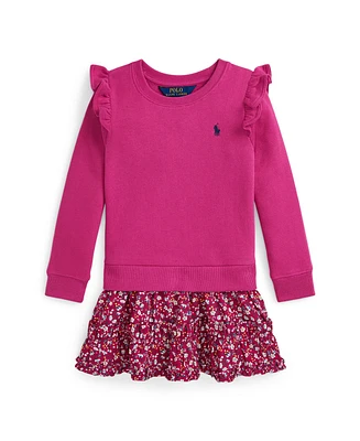 Polo Ralph Lauren Toddler and Little Girls Floral Poplin-Skirt Fleece Dress