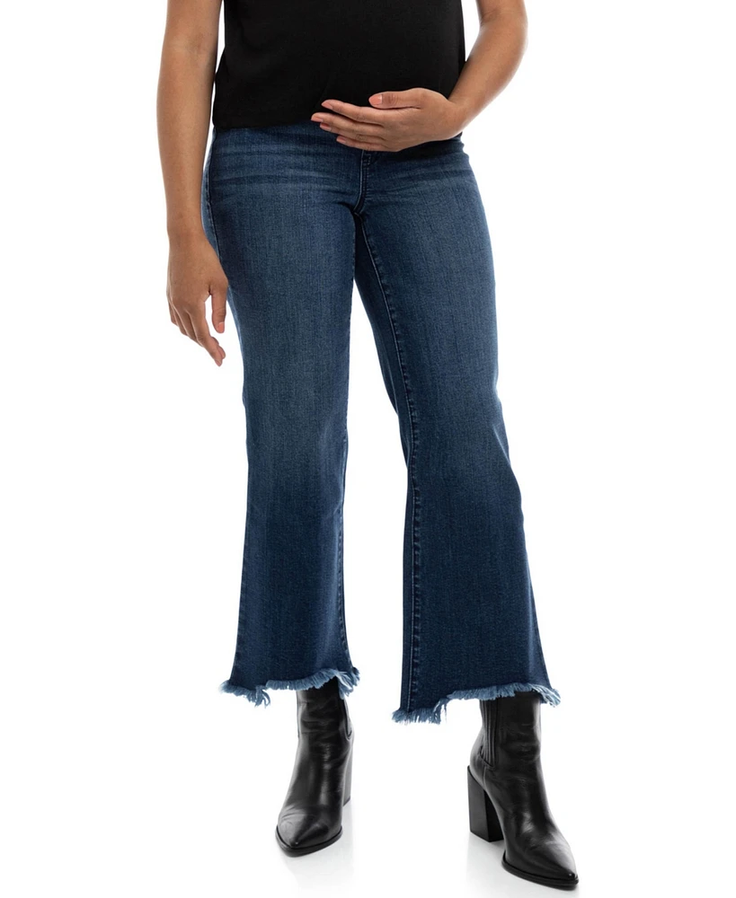 1822 Denim Maternity 1830 27" Fray Crop Boot Jean with Bellyband