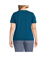 Lands' End Plus Relaxed Supima Cotton Crew Neck T-Shirt