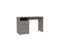 Fm Furniture Naples Computer Desk with Three Drawers and Open Storage Cabinet