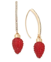 Holiday Lane Gold-Tone Glass Bead Christmas Light Threader Earrings