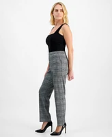 Ak Anne Klein Petite Plaid Pull-On Pants