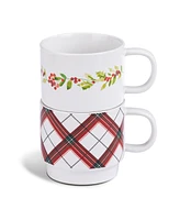 Thirstystone Stackable Mugs with Christmas Trees, Set of 2