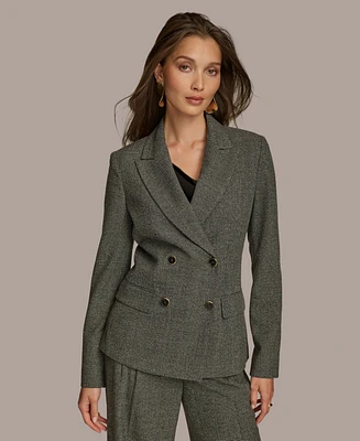 Donna Karan Women's Houndstooth Double Breasted Blazer