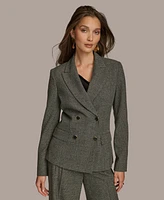 Donna Karan Women's Houndstooth Double Breasted Blazer