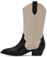 Dv Dolce Vita Women's Korbella Pull-On Constrast Stitch Pointed-Toe Tall Western Boots