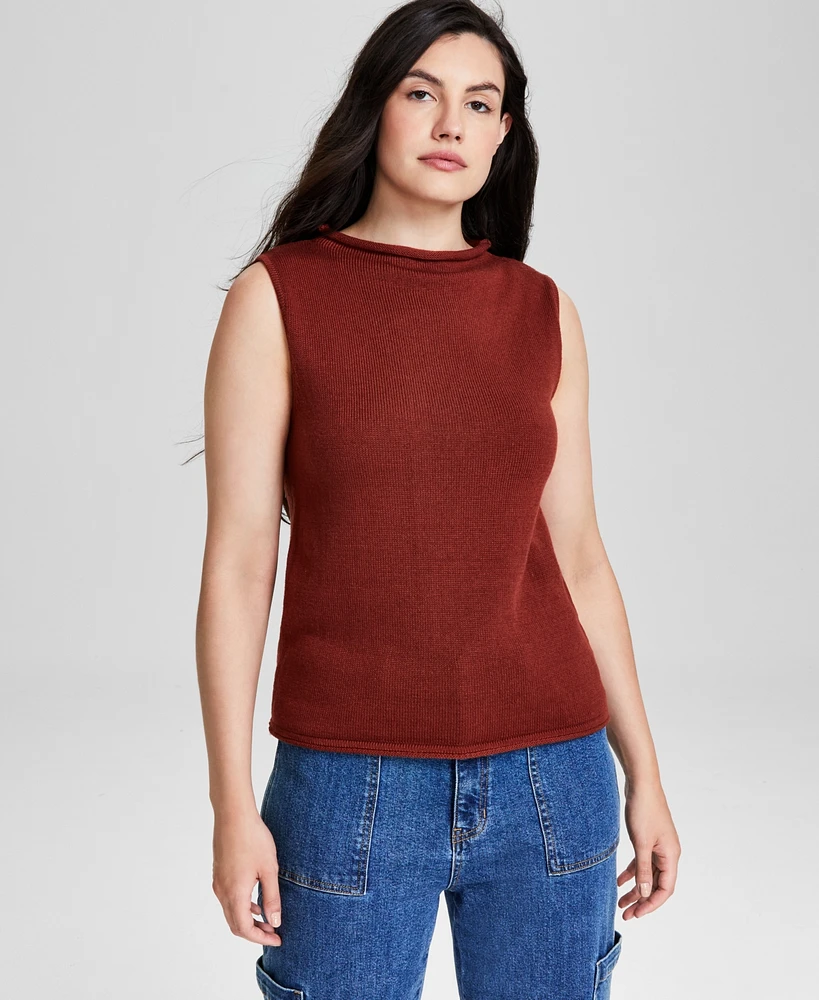 And Now This Women's Sleeveless Mock Neck Sweater