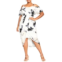 City Chic Women's Cream Floral Dress