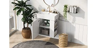 Streamdale Furniture 21.6" Wall-Mounted Minimalist Bathroom Vanity with Side Storage