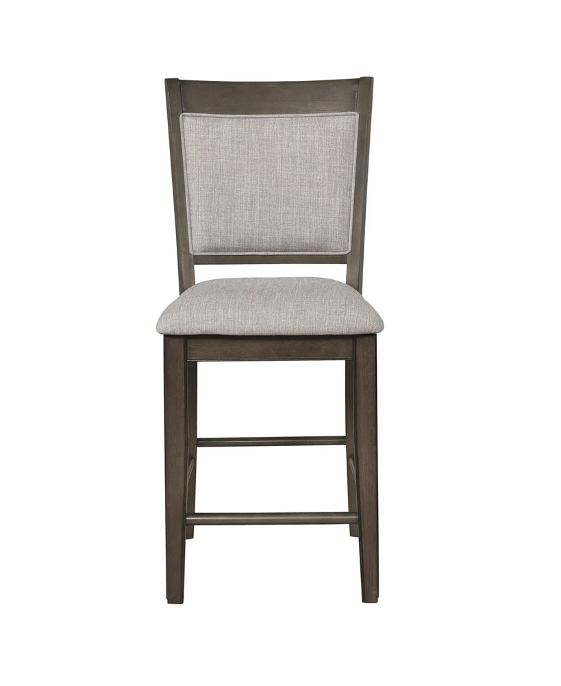 Simplie Fun Set of 2 Farmhouse Counter Height Chairs in Gray