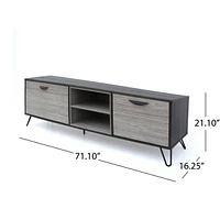 Streamdale Furniture Modern Industrial Tv Stand with Storage and Hairpin Legs