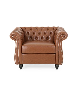 Simplie Fun Elegant Chesterfield-Style Accent Chair with Button Tufting and Nailhead Accents