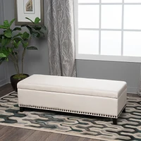 Studded Chain-Link Ottoman for Living Room Comfort and Style