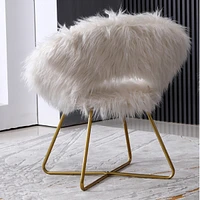 Streamdale Furniture Faux Fur Upholstered Accent Chair, White