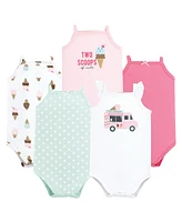 Hudson Baby Girls Cotton Sleeveless Bodysuits Ice Cream Truck