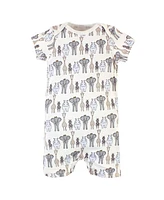 Hudson Baby Baby Boys Hudson Cotton Rompers, Royal Safari 2-Pack