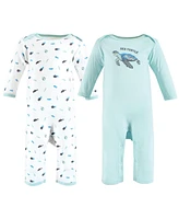 Touched by Nature Baby Boys Organic Cotton Coveralls, Endangered Sea Turtle