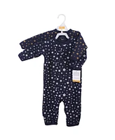 Hudson Baby Boys Premium Quilted Coveralls 2pk, Metallic Stars