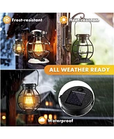 Maggift 2 Pack Solar Led Lantern Outdoor Waterproof Garden Decorations