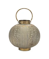 Slickblue Distressed Copper Punched Metal Lantern 11.5"H