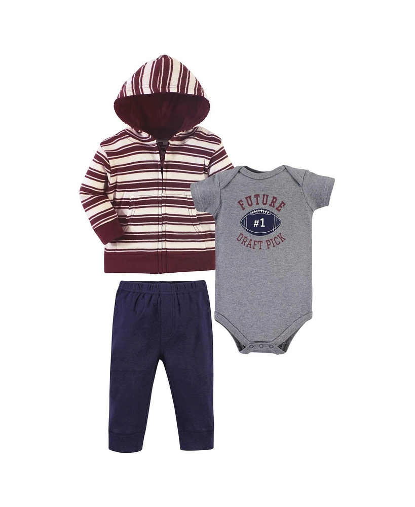 Hudson Baby Baby Boys Hudson Cotton Hoodie, Bodysuit or Tee Top and Pant Set