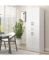 Homcom 71" Kitchen Pantry Cabinet with Drawer and Adjustable Shelf