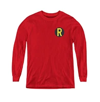 Dc Comics Boys Youth Robin Logo Long Sleeve Sweatshirts