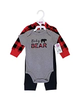 Little Treasure Baby Boys Treasure Baby Hoodie, Bodysuit or Tee Top, and Pant Set, Baby Bear